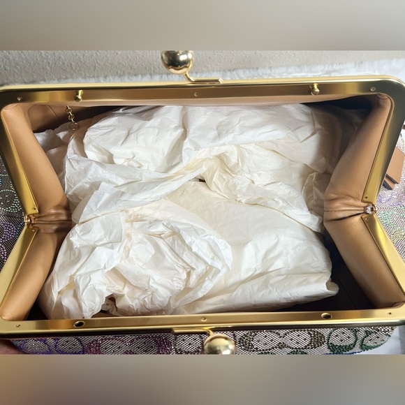 Coach Rainbow Crystal Kisslock Large Frame Bag #A11 - Picture 10 of 15